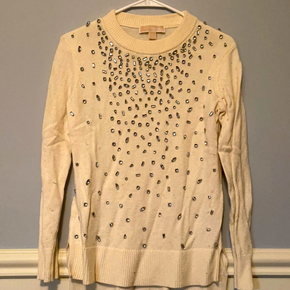 Michael Kors white sweater with Swarovski